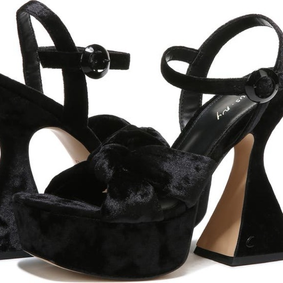 Sam Edelman Audrea Platform Heels | Size 5.5 | NWOB | Black Open Toe Sandals | - Picture 3 of 10